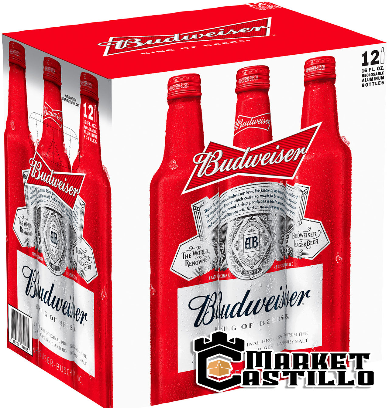 botella de aluminio budweiser